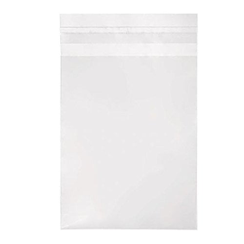 Clearbags Crystal Clear Protective Polypropylene Storage Bags, With Flap, 100 Bags, 4-58 X 5-34