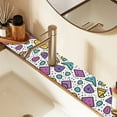 thumbnail image 2 of Yayeee Faucet Mat for Kitchen Sink 30" Diatomite Long Splash Guard Pad, Purple Retro Pattern, 2 Pack, 2 of 7