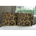 thumbnail image 6 of Ambesonne African Throw Pillow Cover 4 Pack, Leopard Motif Trippy, 24", Apricot Dark Brown, 6 of 7