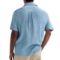 thumbnail image 4 of WTOBBY Men's Casual Short-Sleeve Shirt with Collar and Buttons Solid Color, Lightweight, Breathable, and Versatile Stylish Top for Men, Perfect for Business, Casual,Sky Blue M, 4 of 6