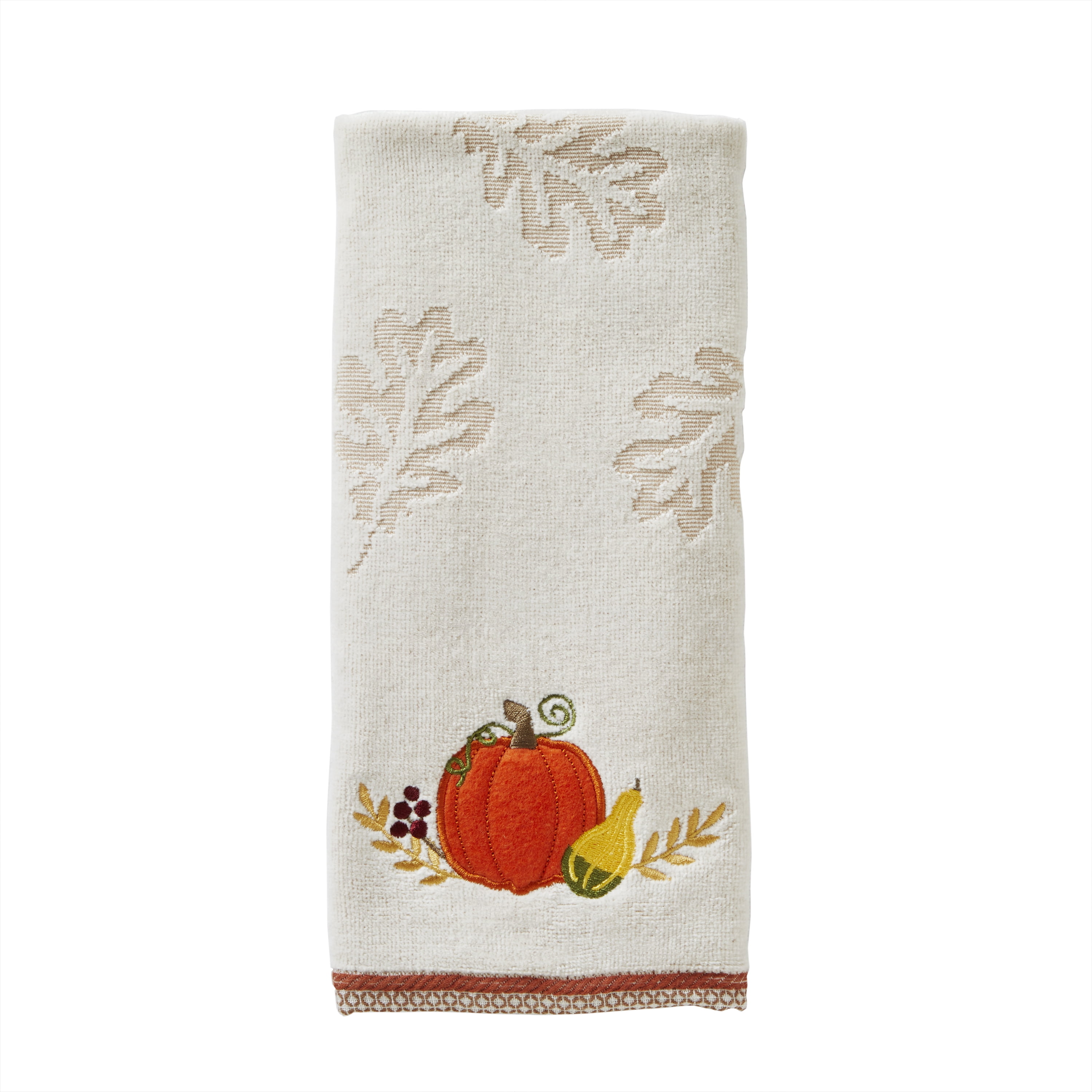 SKL Home Saturday Knight Ltd Traditional Pumpkin Hand Towel - (2-Pack) - 16x25", Tan