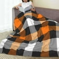 thumbnail image 6 of Salouo Orange Plaid Print Bed Blankets,Flannel Blanket Comfortable Air Conditioning Blanket Lightweight Blanket for Sofa Bed Travel & Couch -60"x50", 6 of 8