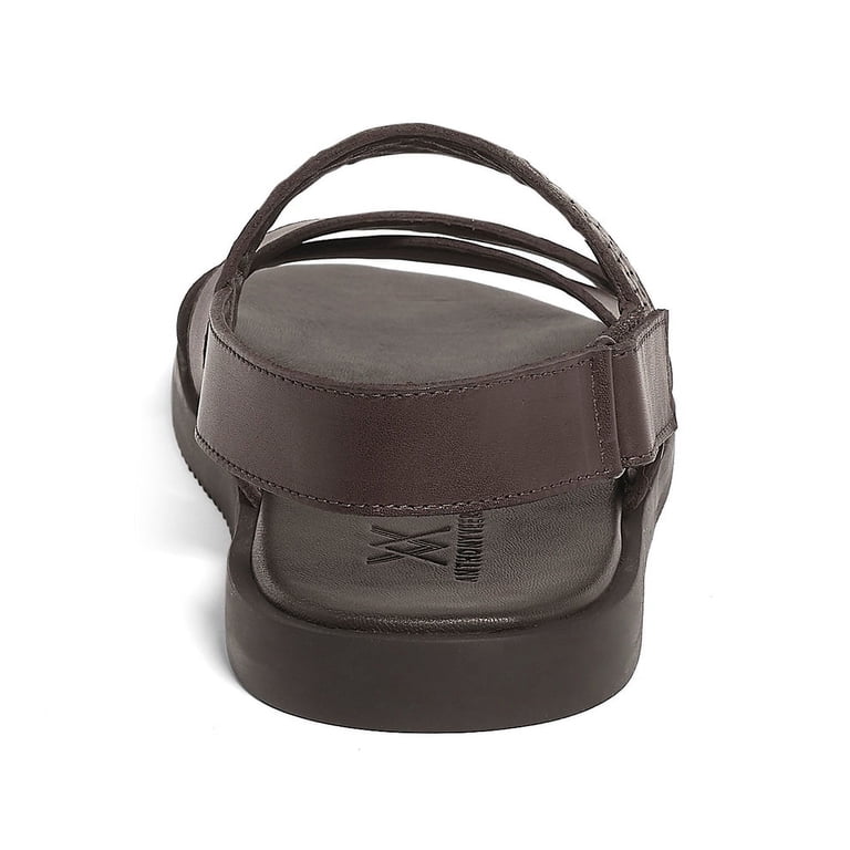 Anthony Veer Mens Mumbai Cross Strap Leather Comfort Sandal  display picture 2