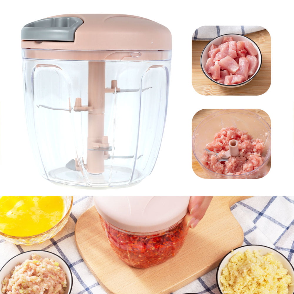 Buy KATHIYAWADI Food Chopper, Steel Large Manual Hand-Press Vegetable  Chopper Mixer Cutter to Cut Onion, Salad, Tomato, Potato(Clear) (1.2 Ltr)  Online at Best Prices in India - JioMart.