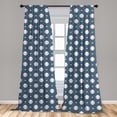 thumbnail image 5 of Ambesonne Sports Curtains, Baseball Stripes, Pair of 28"x63", Night Blue Red White, 5 of 5