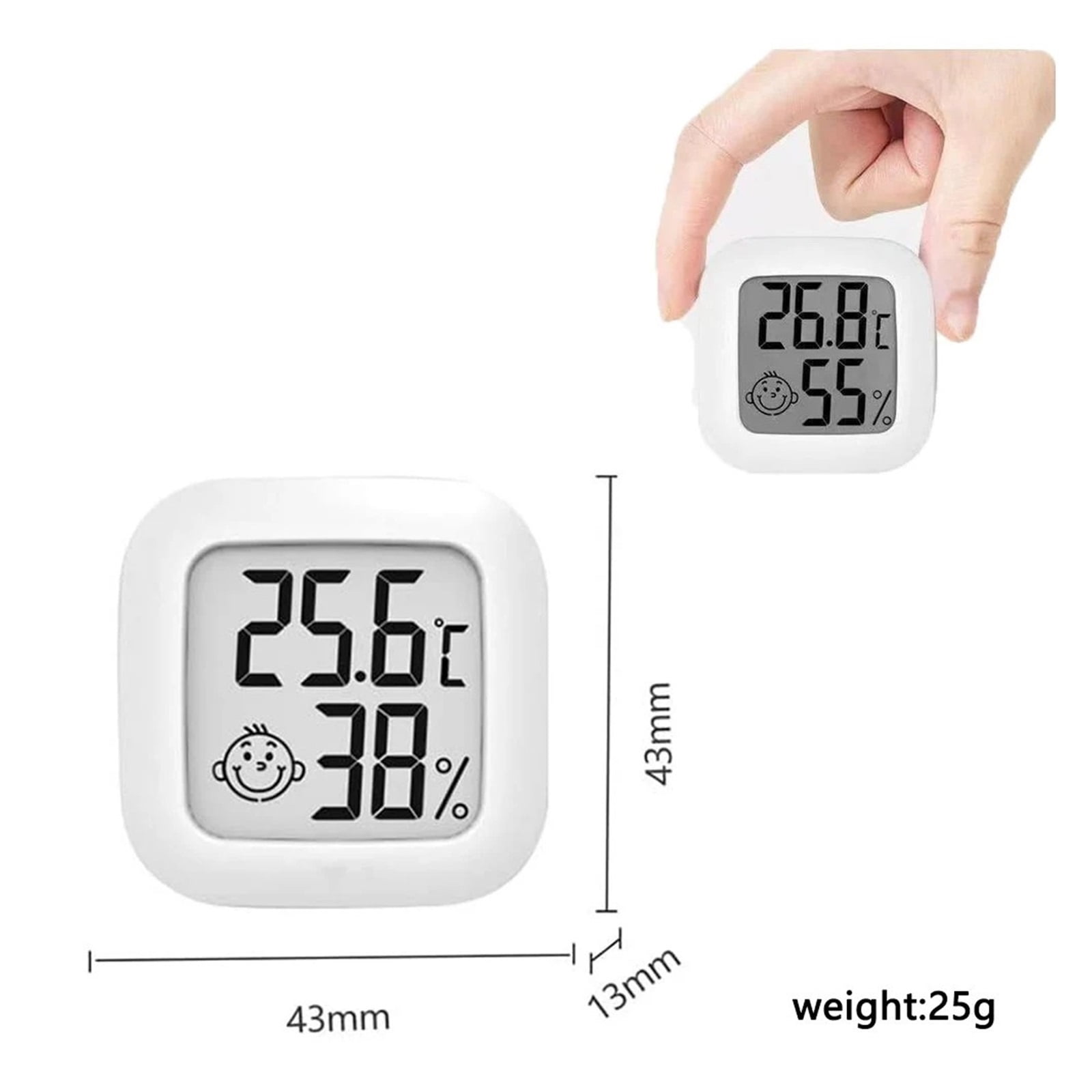 LCD Electronic Digital Temperature Humidity Meter Thermometer Hygrometer Weather Station Clock ,Compact & Portable