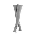 thumbnail image 5 of Chuancc Women's Thigh High Socks Over the Knee Cable Knit Boot Socks, Long Warm Fashion Leg Warmers Winter Gray C, 5 of 5