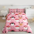 thumbnail image 2 of Manfei Cute Penguin Xmas Deer Queen Comforter Set for Children, Santa Claus Snowman Bedding Sets, Pink Merry Christmas Bedding Comforter Set, Microfiber Bedroom Decor, Reversible 3 Pieces, 2 of 8