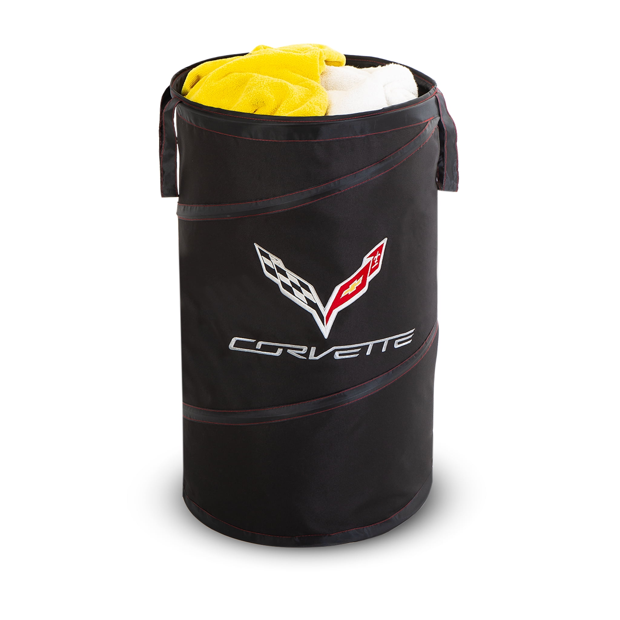 Corvette Pop-up Spiral Laundry Hamper Bag - Holds 2 Loads - 15 x 25 inch - Black - Corvette
