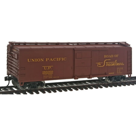 Door Boxcar Union - Walthers HO Scale 40' Steel Boxcar w/ Flat Roof Union Pacific/UP #185050