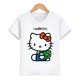 thumbnail image 3 of Hello Kitty-ropa para niños, novedad de verano, pantalón corto informal para niñas, camisetas de manga corta, camisas bonitas de dibujos animados para bebés, Camiseta deportiva cómoda, 3 of 5