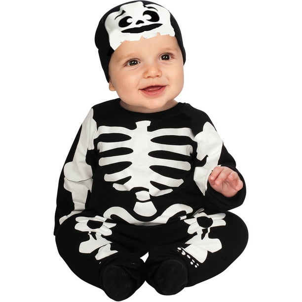 Black And White Skeleton Infant Jumper Halloween Costume Walmart Com Walmart Com