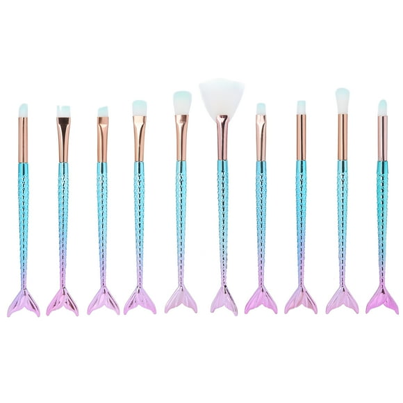 10PCS Makeup Brushes Cosmetics Blending Soft Bristles Brushes Kit for Blush Eye Shadows