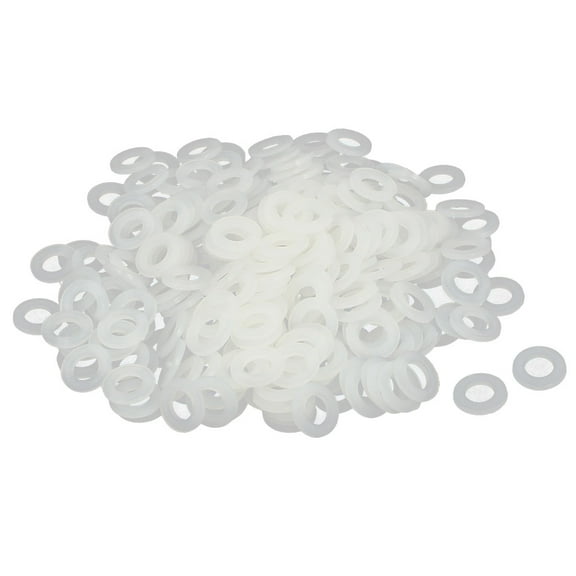 Unique Bargains M6 x 12mm x 1.2mm Nylon Flat Washers Spacers Gaskets Fastener White 400Pcs