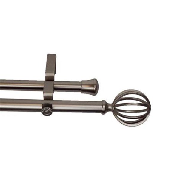 Central Design 4762-665 Caisse 0,81 Po. Tringle à Rideaux Double, 66-120 Po. - Nickel Satiné