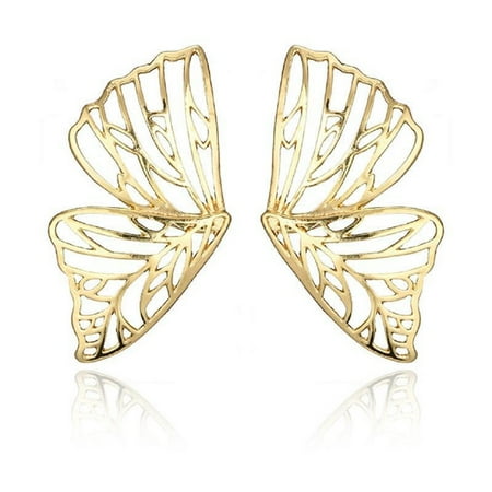 LongcreekX Butterfly Earrings for Women, Butterfly Wing Earrings, Hollow Big Butterfly Dangle Earrings Hypoallergenic, Butterfly Wings Earrings, Cute Insect Flying Butterfly Earrings Studs