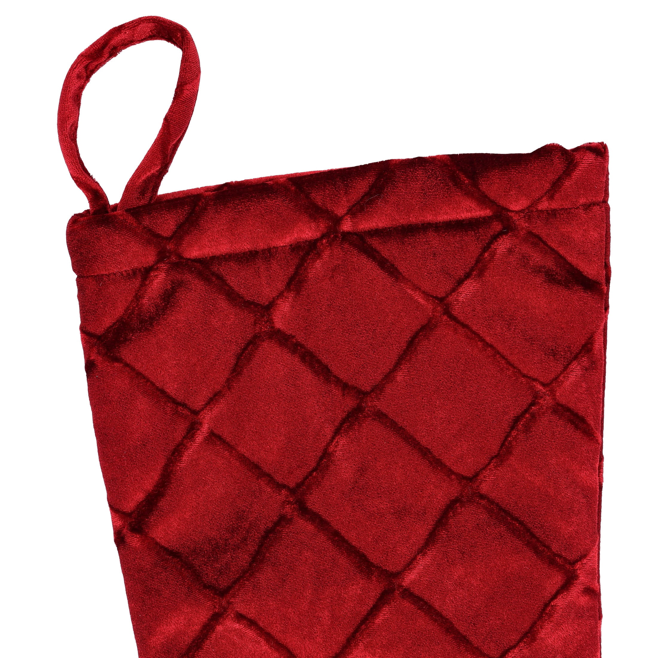 Embossed Diamond Pattern Christmas Stocking, Red, 17", by Holiday Time