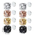 thumbnail image 2 of Airokiy 4 Pairs Cz 6mm Stud Earrings For Men Women Non-Porous Hypoallergenic Multicolor Zirconia Earrings Set For Fashion Jewelry, 2 of 4