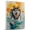 Alaskan Malamute, variant on Barbet Cute Dog Swimming Stretched Canvas Size 8x12 – Retro Barbet Dog Batter in Action With Swimming for Themed Living Room
