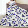 thumbnail image 2 of Butterflies Throw Blanket Lightweight Warm Flannel Fleece Blankets Cozy Soft Air Conditioning Blanket Gift for Women Men Girls Boys 50"x40", 2 of 6