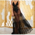 thumbnail image 4 of LMLYSoH Ladies Sexy Long Skirt High Waist Mesh Wave Dots Embellished Solid Color Fashion Light Dress, 4 of 5