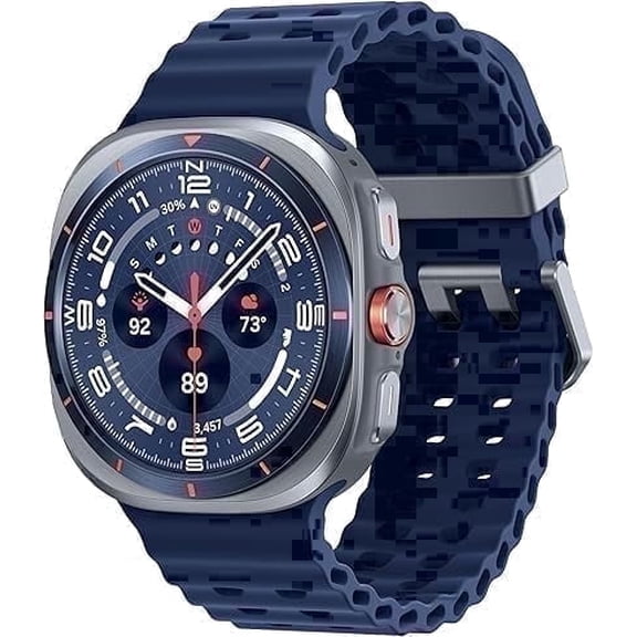 Samsung Galaxy Watch Ultra 47mm LTE Titanium Smart Watch, Titanium Blue, Blue Sport Band (2025)- International Version