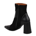 thumbnail image 3 of FSJ Women Classic Pointed Closed Toe Ankle Boots Chunky Block Heel Side Zipper Short Booties Stylish Dressy Shoes Size 4 Black, 3 of 4