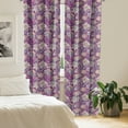 thumbnail image 2 of Ambesonne Floral Curtains, Flowers and Mandala Art, Pair of 28"x63", Mauve Green, 2 of 5
