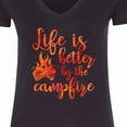 thumbnail image 4 of Inktastic Life's Better Campfire Women's V-Neck T-Shirt, 4 of 5
