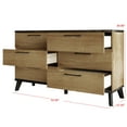 thumbnail image 3 of Home Design Emersyn 6-Drawer Dresser, Natural Oak Woodgrain Finish, Bedroom Storage Furniture for Adult, 3 of 3