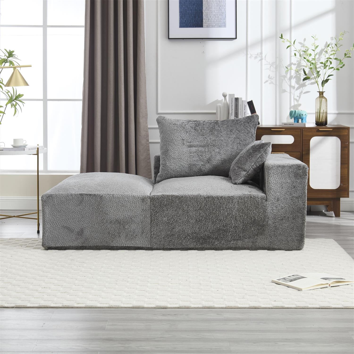 Demi Bonn 67" Memory Foam 2-Seater Sofa, Comfy Chenille Fabric Couch, No Assembly Needed, Portable Modern Deep Seat for Living Room, Bedroom, Apartment, Gray