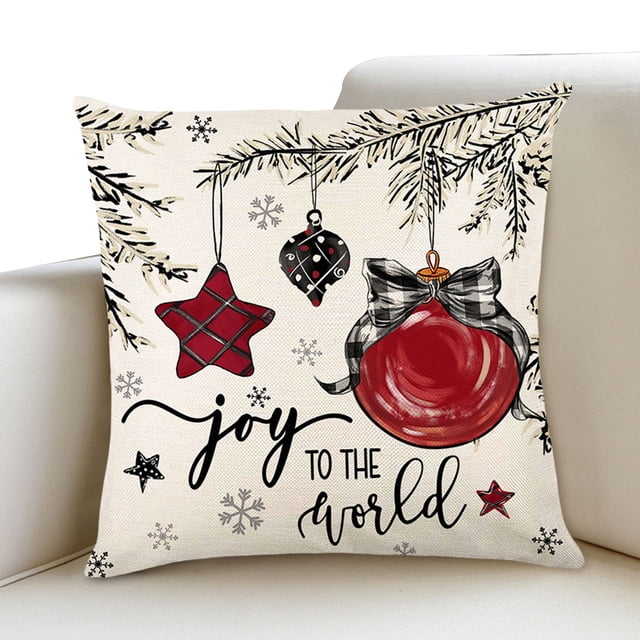 Funda Cojín para Sofá Fundas Almohada Tiro Decorativo Navideño Lino