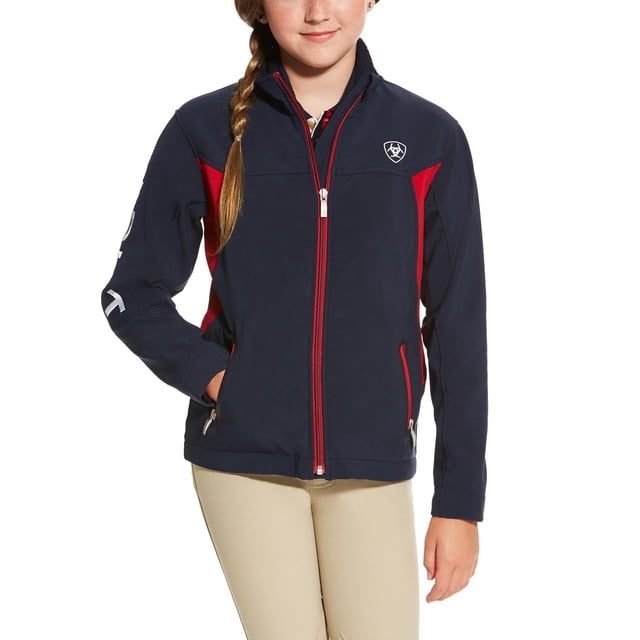 Chaqueta ARIAT New Team Softshell para niños, color azul, talla XS