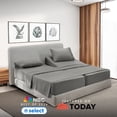 thumbnail image 1 of Nestl Sábanas Split King para Cama Ajustable, Juego de 5 Piezas, Suave Al Instante, Microfibra con Bolsillos Profundos, Color Gris Carbón., 1 of 11
