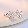 thumbnail image 3 of Fashion Cubic Zircon 925 Silver Stud Earrings Women Anniversary Jewelry A Pair, 3 of 9