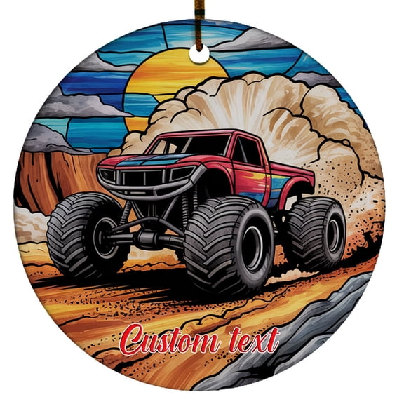 Monster Truck Ornament – Christmas Tree Ornament Christmas 2025 Gift for Children, Friends, Colleagues or People Working with Monster Truck