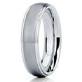 thumbnail image 2 of Silly Kings 6mm Silver Tungsten Carbide Wedding Band Dome Unique Edge Brushed Unisex Comfort Fit, 2 of 3