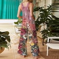 thumbnail image 6 of Women's Floral Print Overalls - Adjustable Straps Sleeveless Cotton Romper with Pockets for Summer Casual ,Pink,, 6 of 8