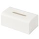 thumbnail image 2 of Caja de almacenamiento de plástico para pañuelos, caja de servilletas de papel de escritorio concisa, contenedor de almacenamiento para sala de estar (tamaño grande, blanco), 2 of 5