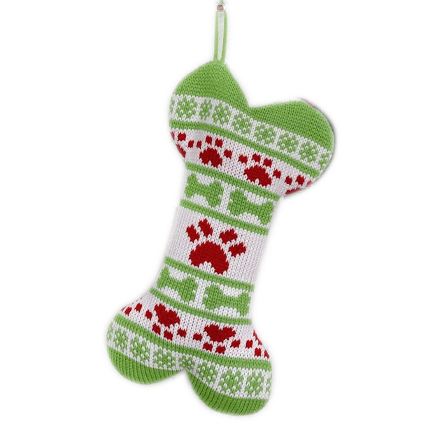 Christmas Knit Dog Stockings , Bone/fish Shape Pet Stockings for Dogs  Christmas Holiday Decoration 