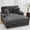 Deep Gray, variant on Oversized Chaise Lounge Sofa Chair with Storage Ottoman, Convertible Upholstered Sleeper Loveseat with Wood Frame, Plush Cloud Sofa Bed with Pillows for Living Room & Bedroom, Gray