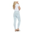 thumbnail image 2 of SEVEN7 Womens Blue Stretch Zippered Distressed Pocketed Ripped Skinny High Waist Jeans 16, 2 of 3