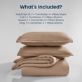 thumbnail image 4 of Sleep Zone 85gsm Cationic Microfiber Comforter Set, Luxury Ultra Soft All Season Bedding, King Brown, 4 of 11