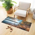thumbnail image 2 of Bath Mat Soft Plush Non-Slip Absorbent Bathroom Rugs 39"x20" Autumn Forest Lake Shore, 2 of 8