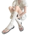 thumbnail image 6 of Women Ballet Leg Warmers, Sheer Tie Strap Scrunch Calf Socks for Layered Outfits, 6 of 8