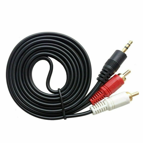 2RCA to 3.5mm Jack Cable RCA Audio AUX Cable for Smartphones MP3 DVD TV Amplifier 5FT