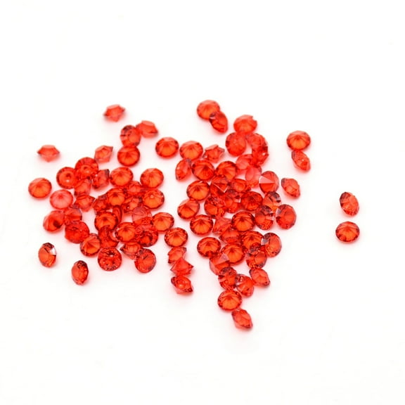 Transparent Acrylic Rhinestone Cabochons Point Back Diamond Red 3x2.5mm about 495~500pcs/bag