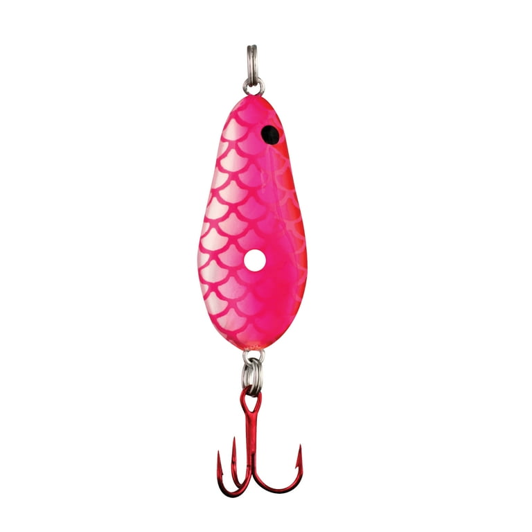 Lindy Glow Spoon Fishing Lure Ice Spoon Pink Scale 1.25 1/8 oz. 