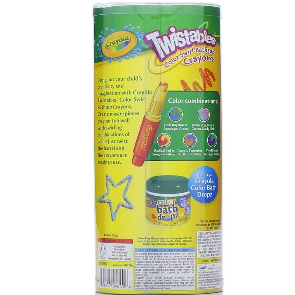  Play Visions Color Swirl Bathtub Twistables Crayons 5-Count per  Pack (1-Pack) : Arts, Crafts & Sewing