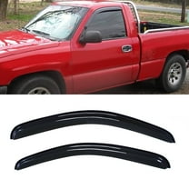 2pcs Front Doors Smoke Sun/Rain Guard Outside Mount Tape-On Window Visors Compatible with 99-06 Silverado Sierra 1500/2500/3500 HD 07 Classic Body